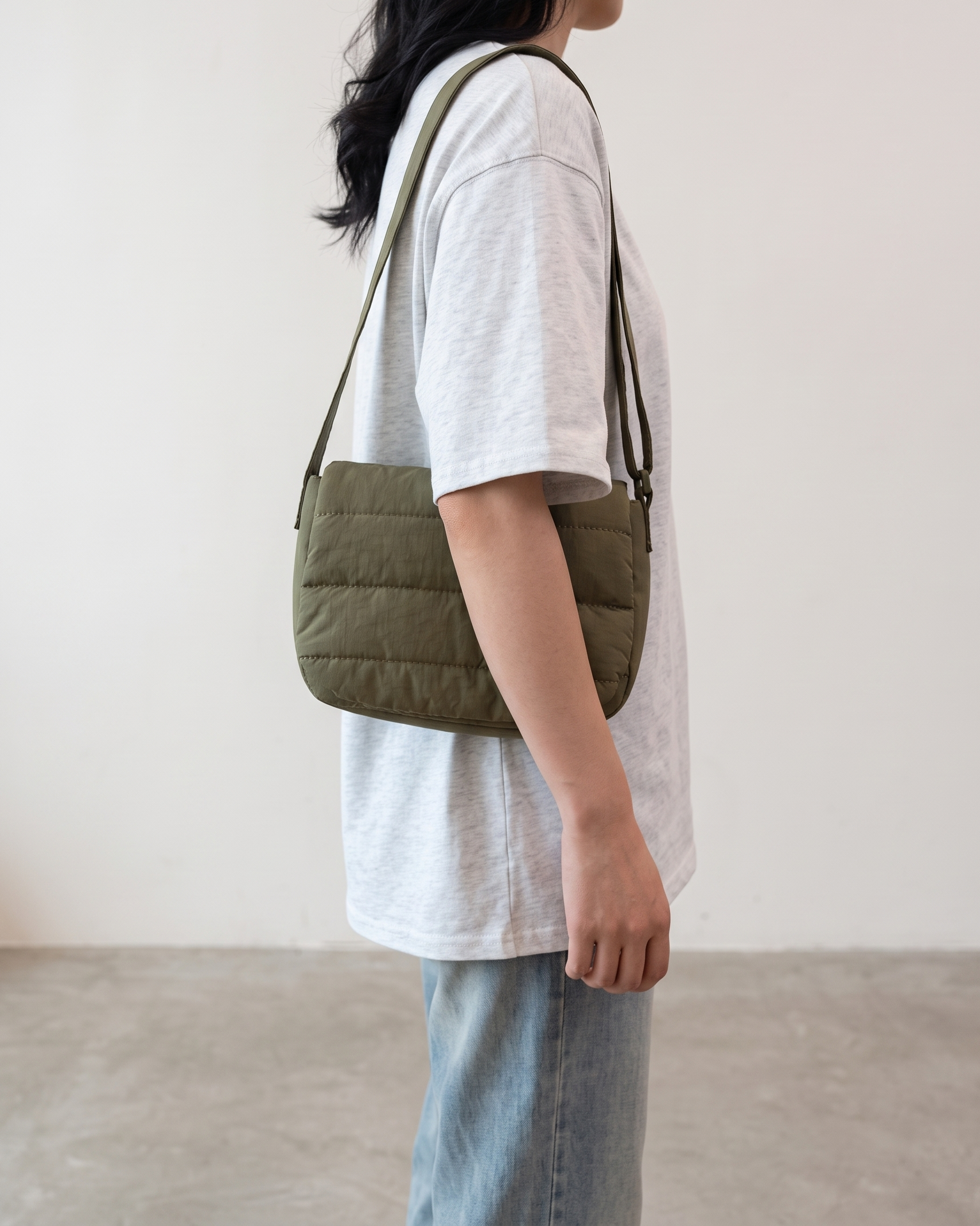 Primella Quilted Crossbody Shoulder Bag - Green