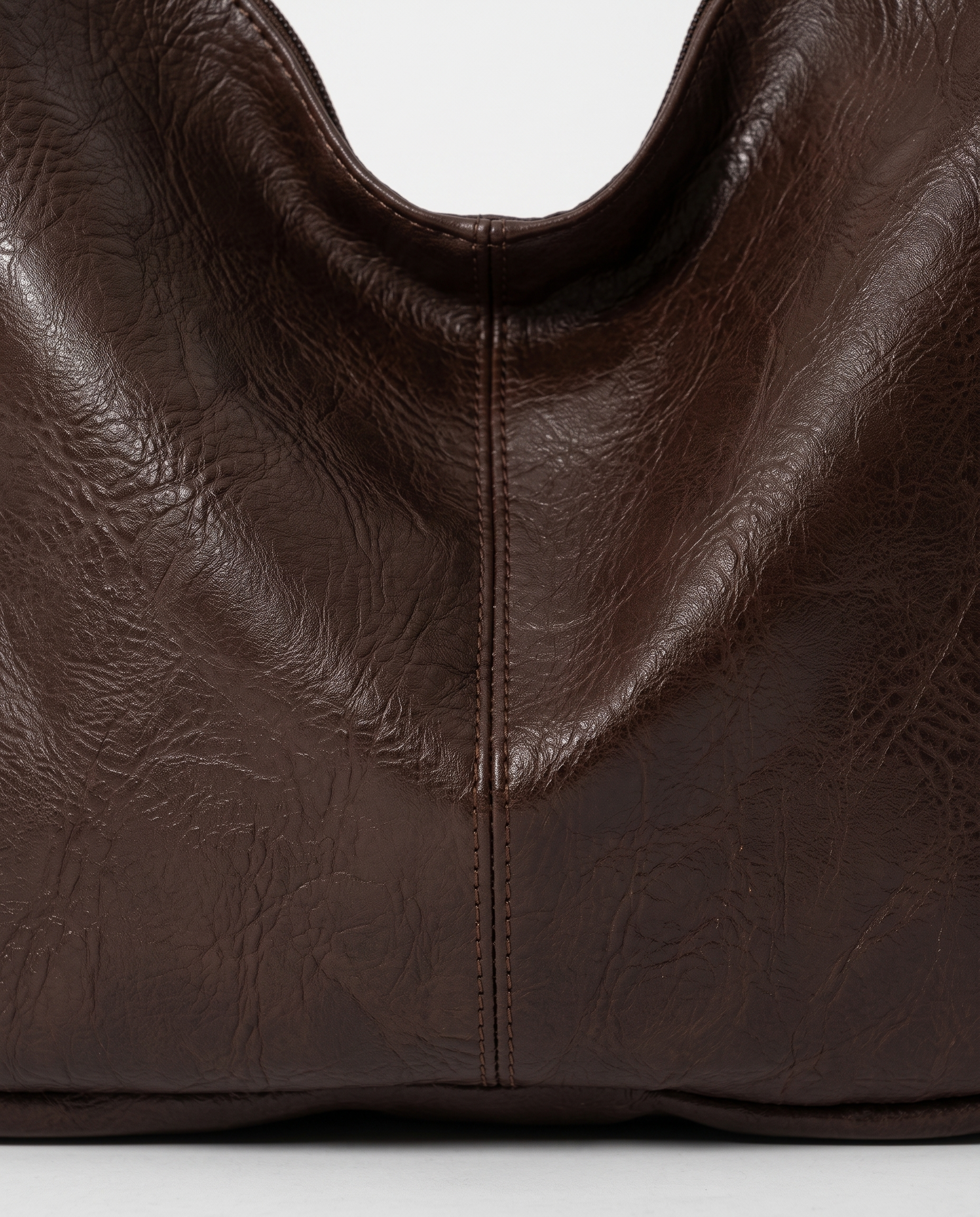 Marcella Adjustable Faux Leather Shoulder Bag - Dark Brown