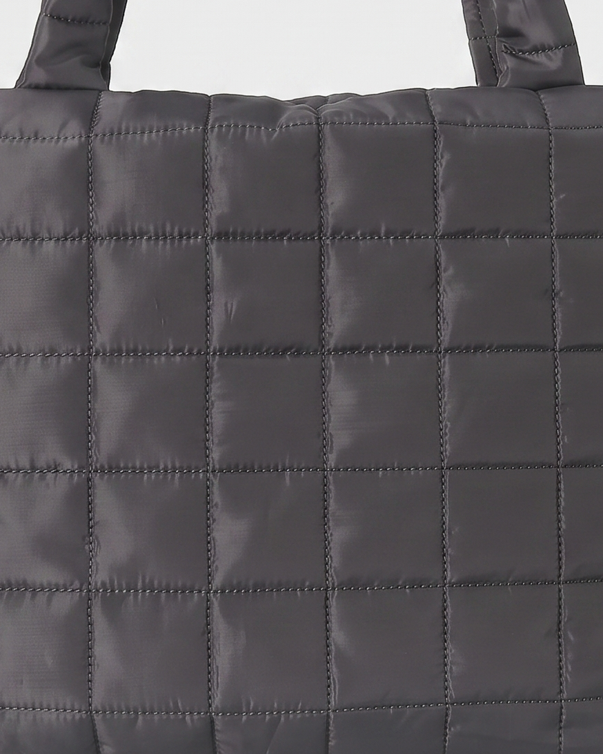 Briony Large Quilted Tote Bag - Grey