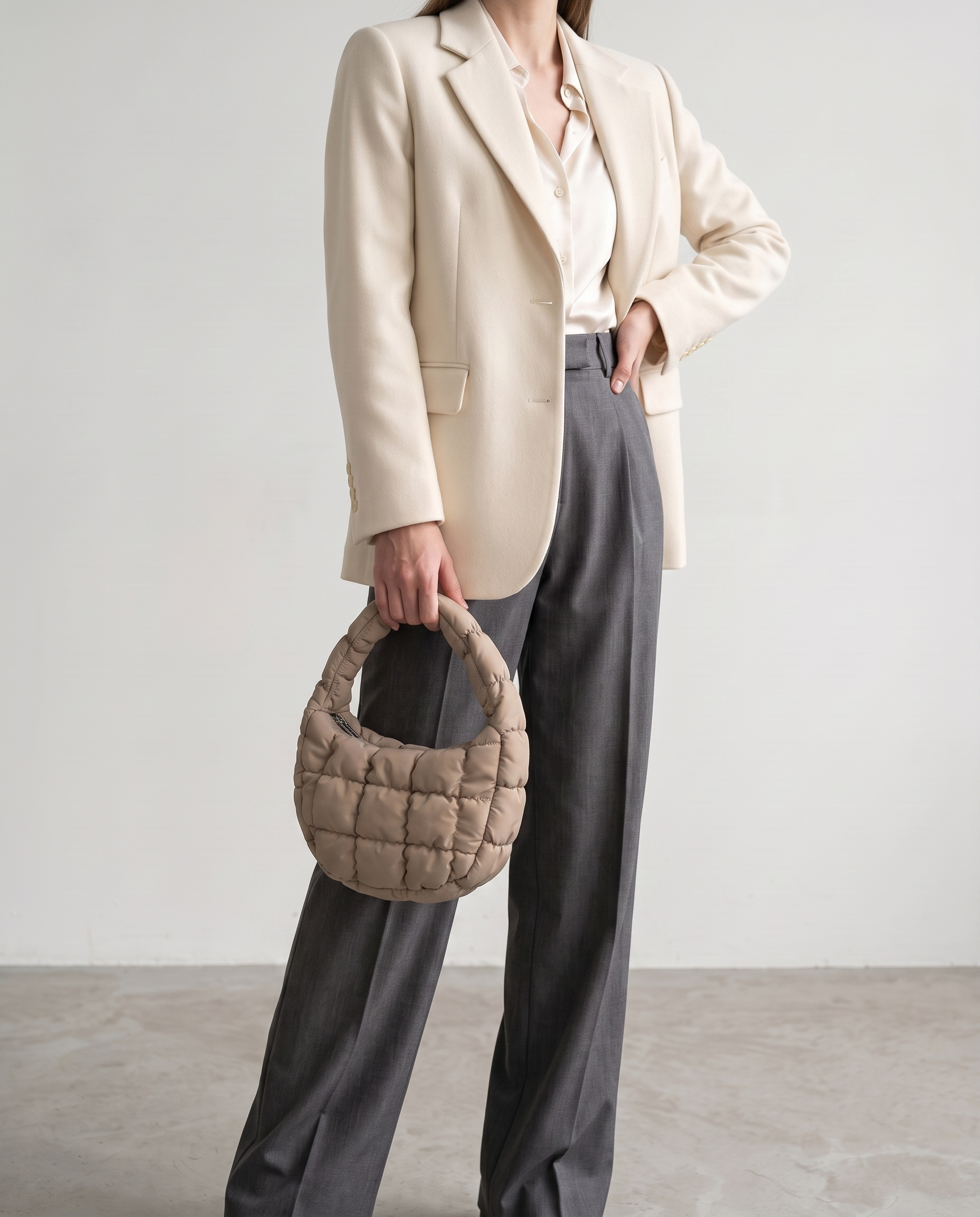 Augusta Quilted Shoulder Bag - Khaki