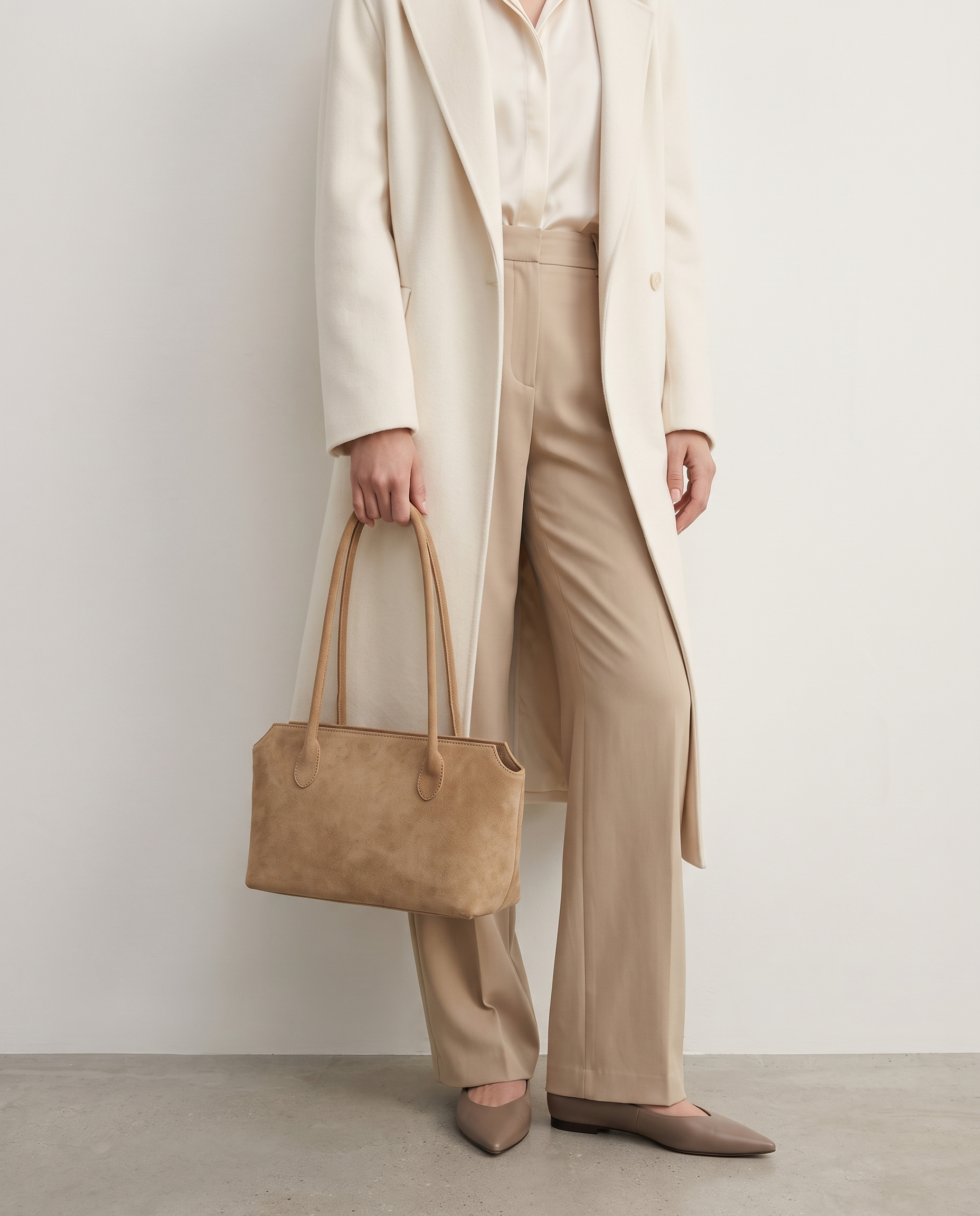 Jemima Suede Tote Bag - Khaki