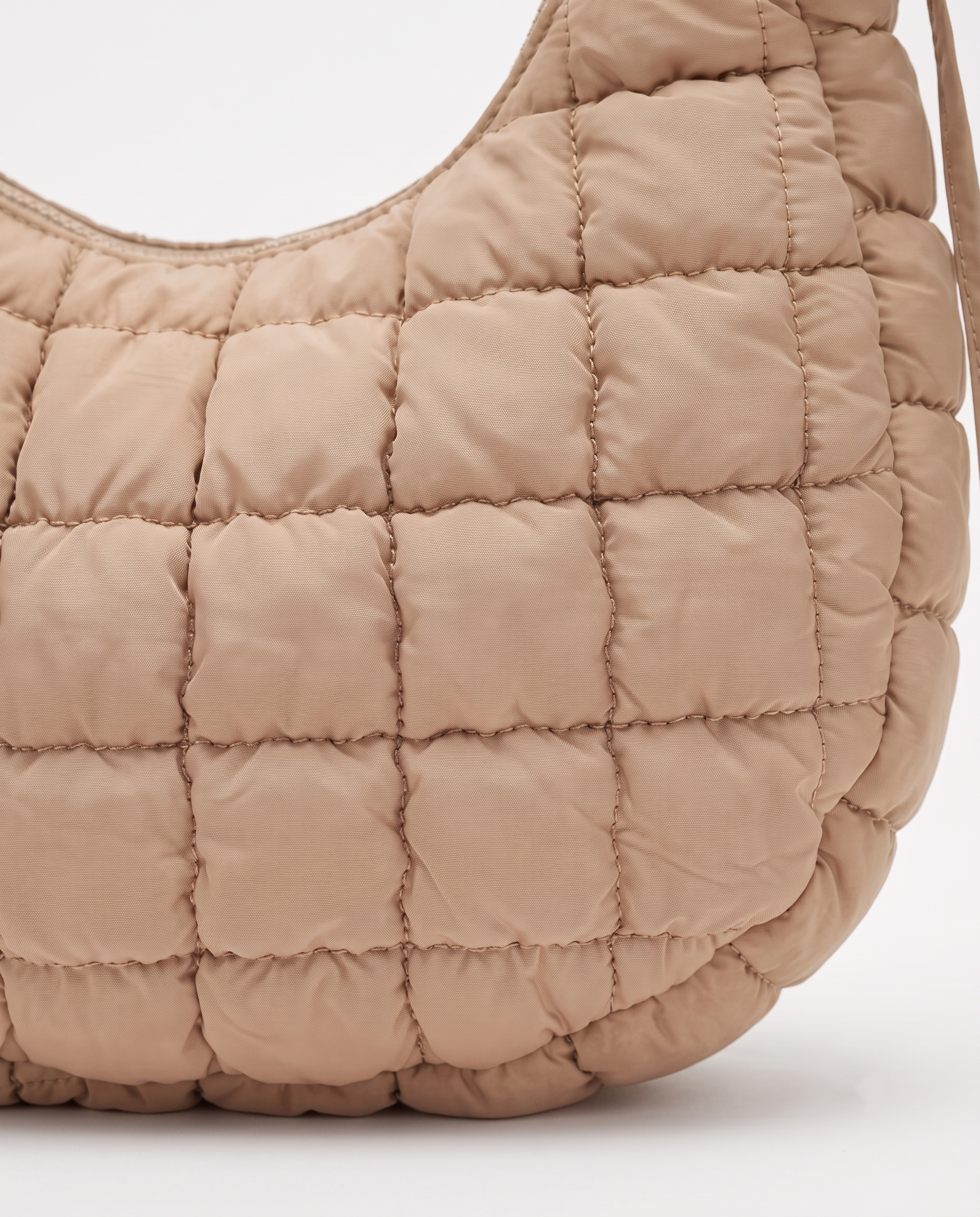 Rosalie Ruffle Quilted Hobo Shoulder Bag - Pink