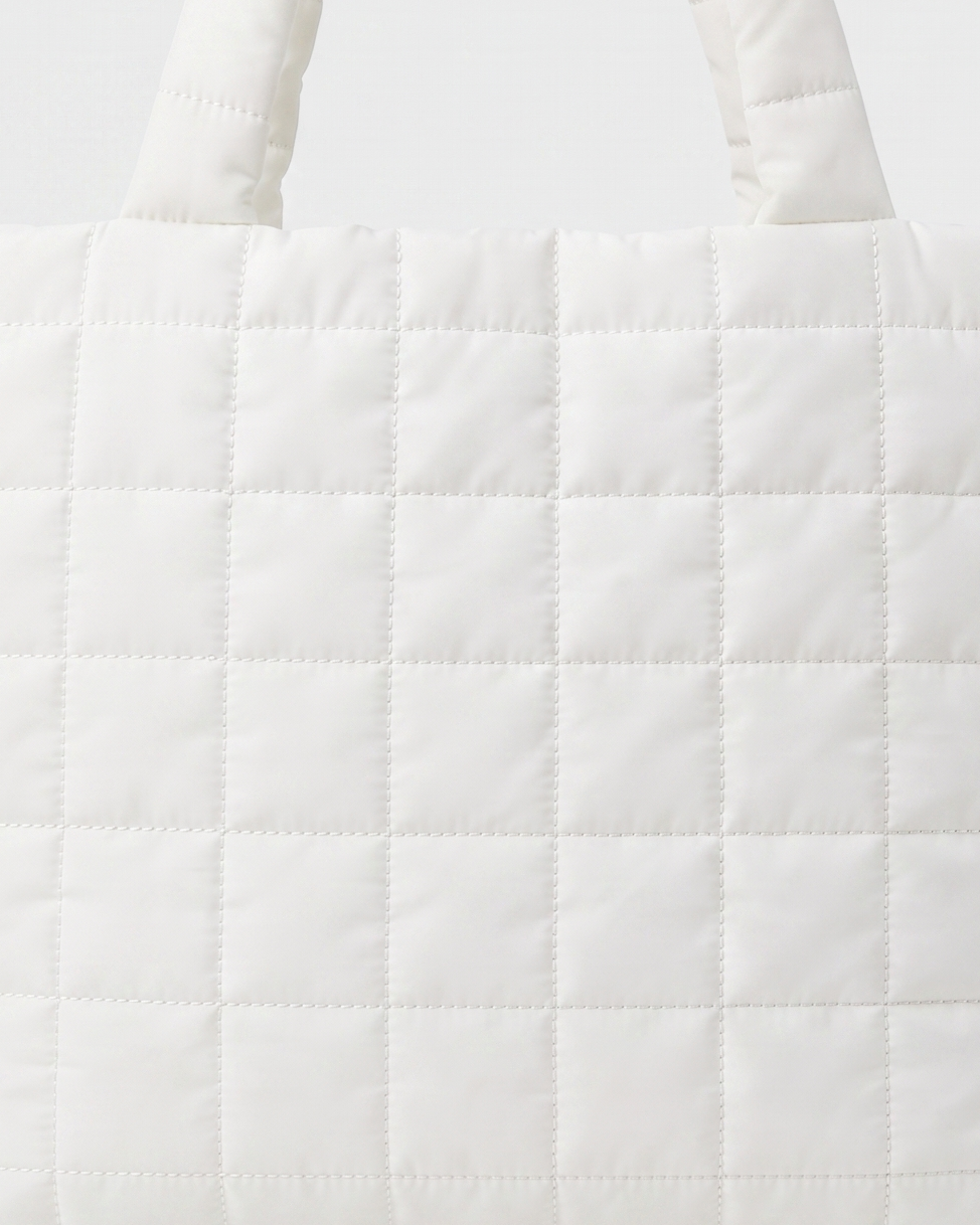 Briony Large Quilted Tote Bag - White
