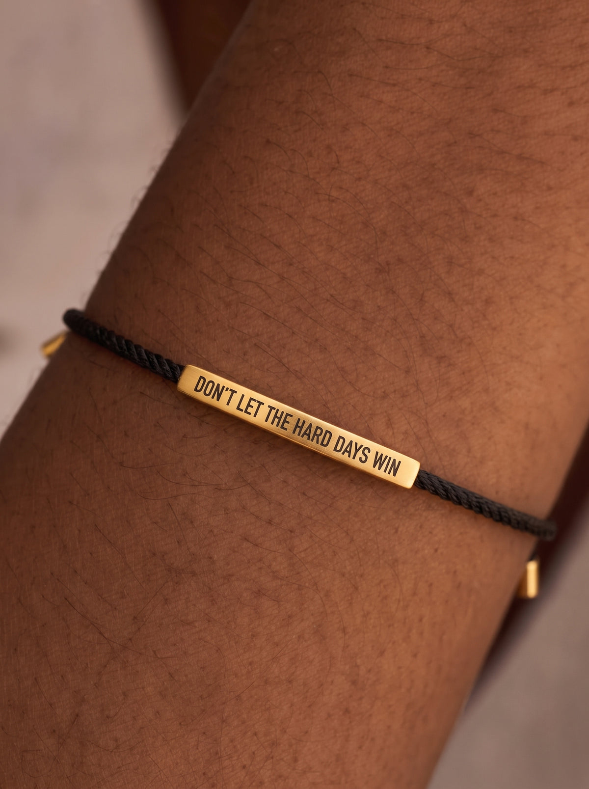 Sandrine Don't Let the Hard Days Win Adjustable Cord Bracelet