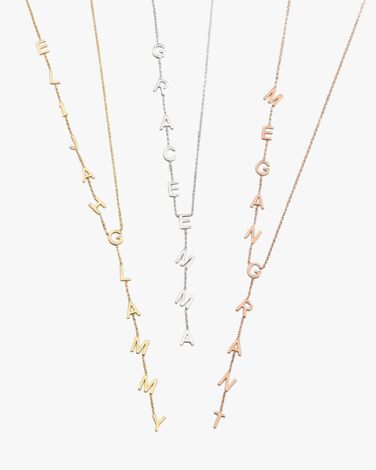 Sienna Women's Vertical Name Necklace, Personalized Letter Drop Necklace