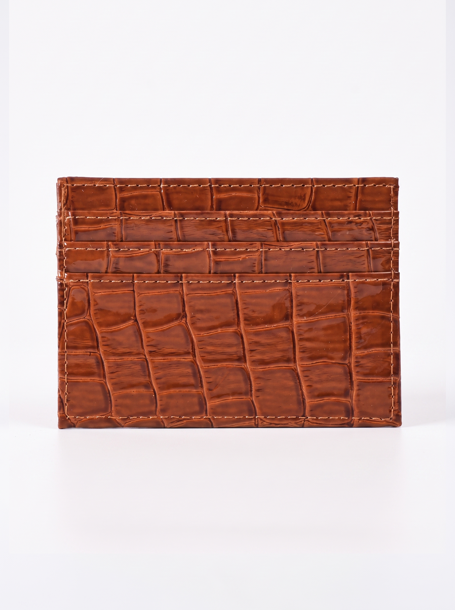 Helena Women's Croc-Embossed Card Holder, Slim Card Case