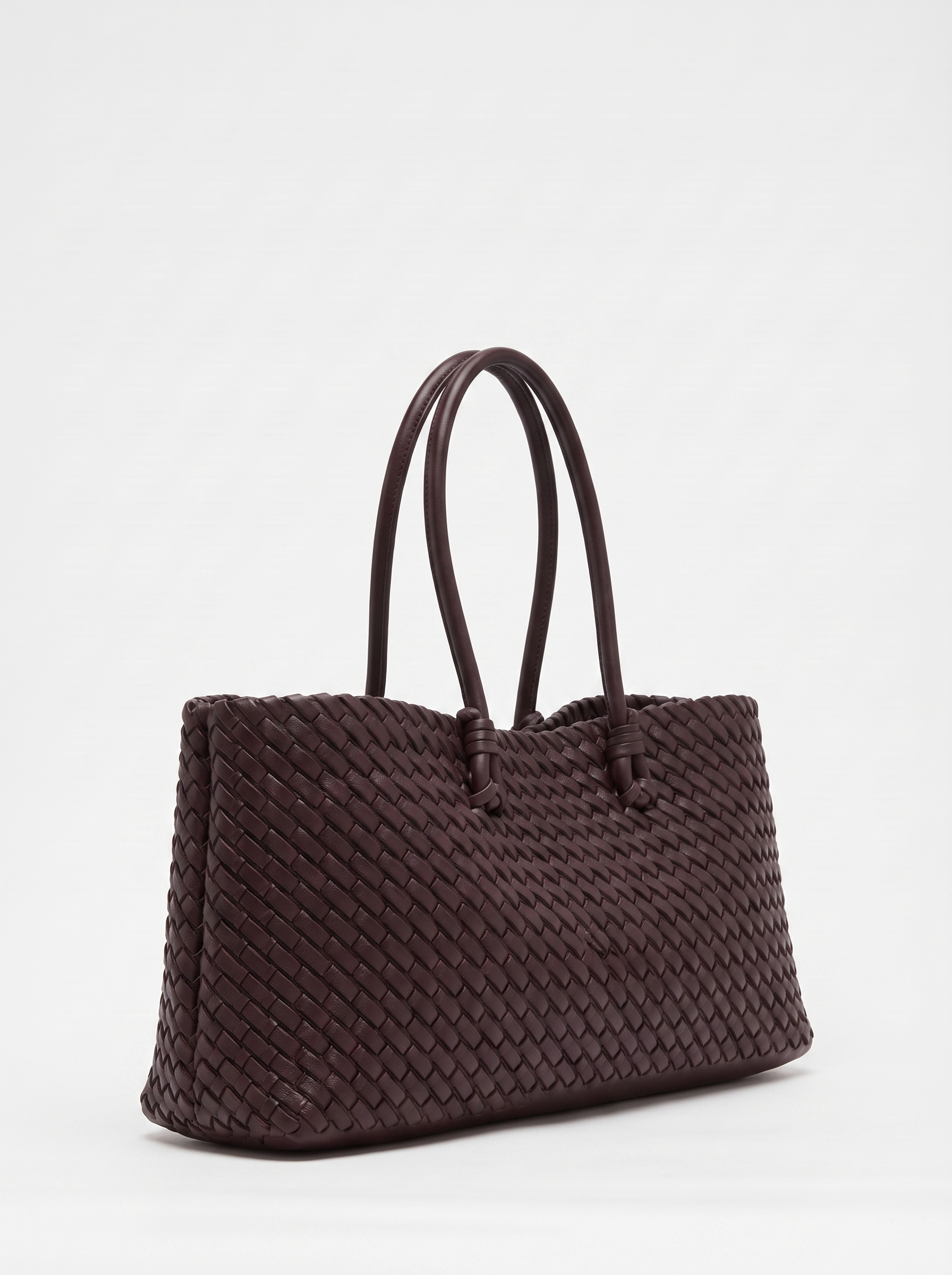 Gwendolen Women's Woven Vegan Leather Tote Bag, Structured Shoulder Bag