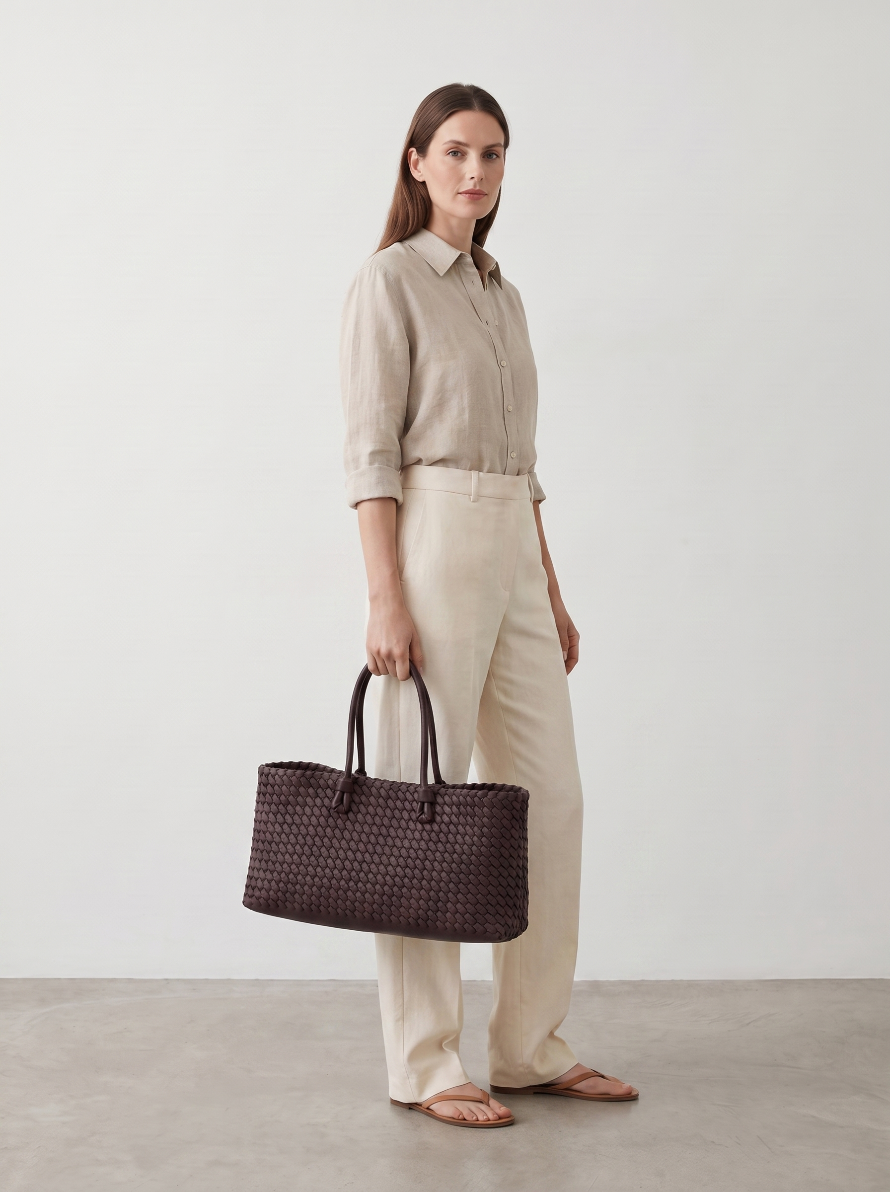 Gwendolen Women's Woven Vegan Leather Tote Bag, Structured Shoulder Bag
