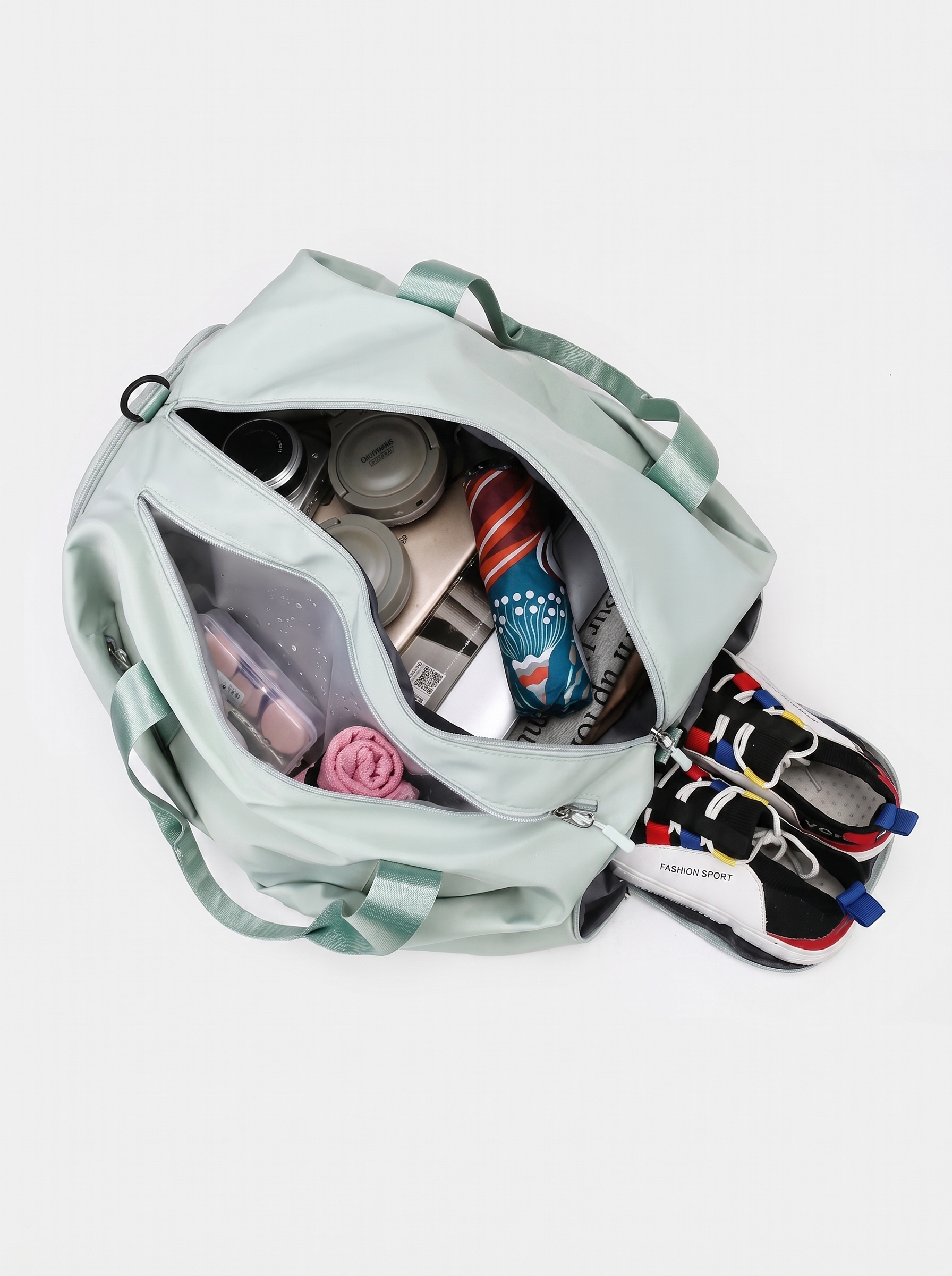 Mabli Women's Waterproof Gym Duffel Bag, Wet Dry Travel Bag