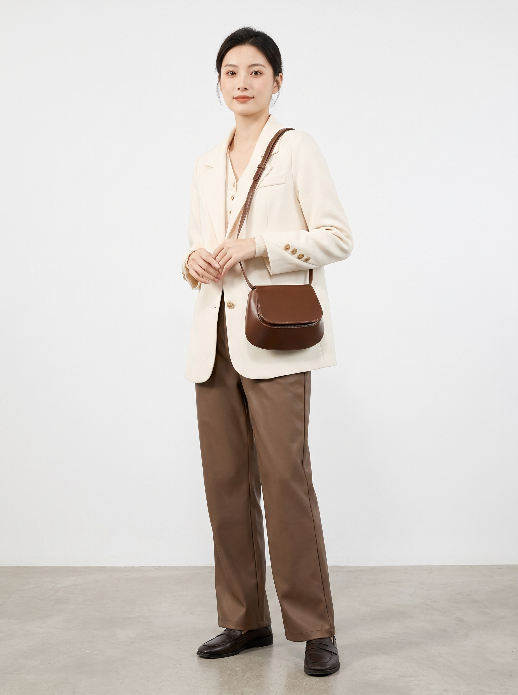 Morag Women's Leather Crossbody Bag, Saddle Flap Shoulder Bag