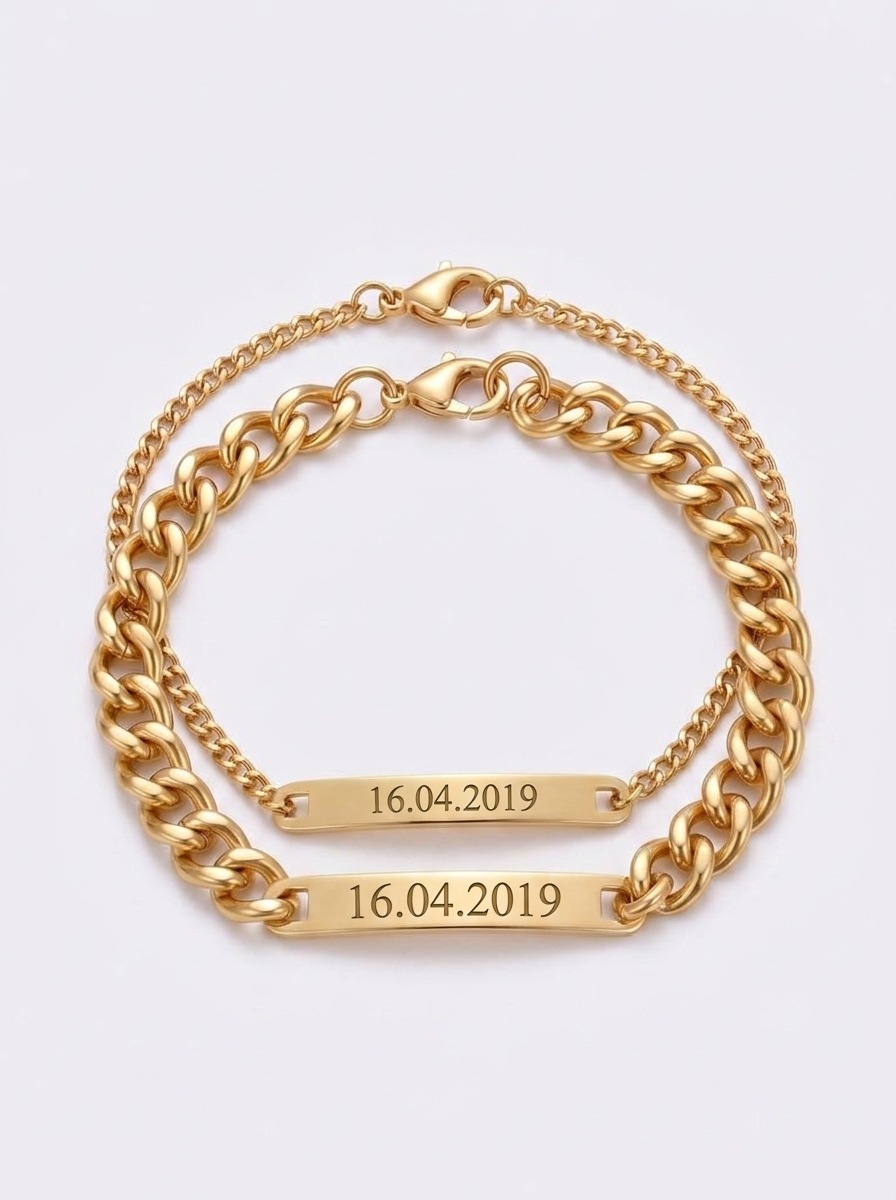 Clarisse Couples Custom Engraved Bracelets