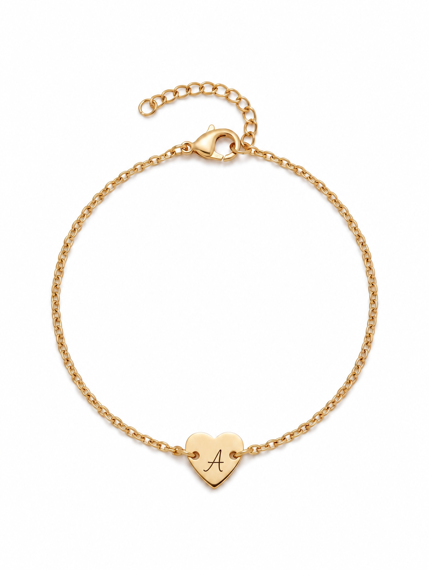 Adèle Women's Heart Bracelet, Gold Chain Bracelet
