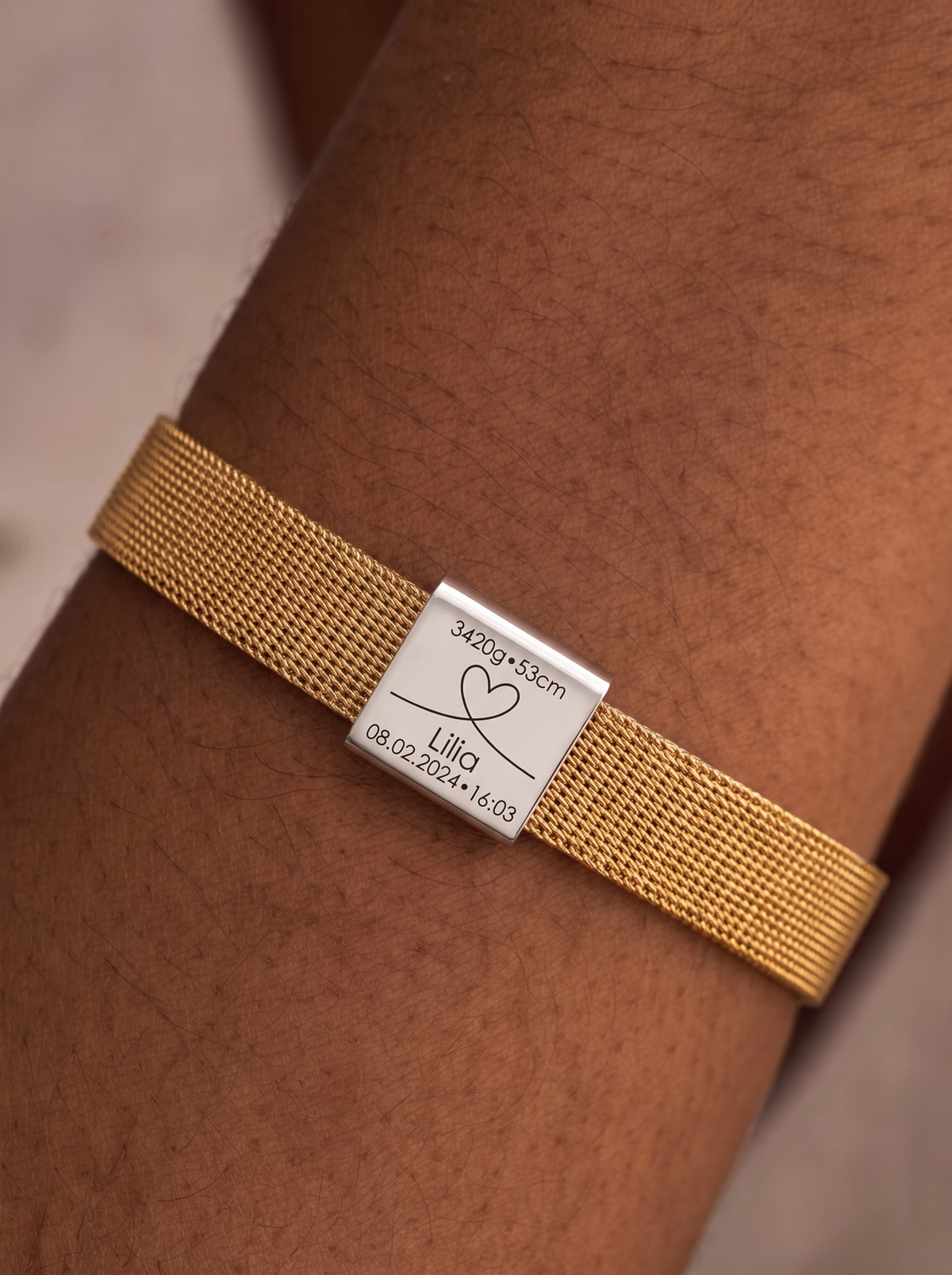 Elisabetta Unisex Personalized Baby Birth Bracelet