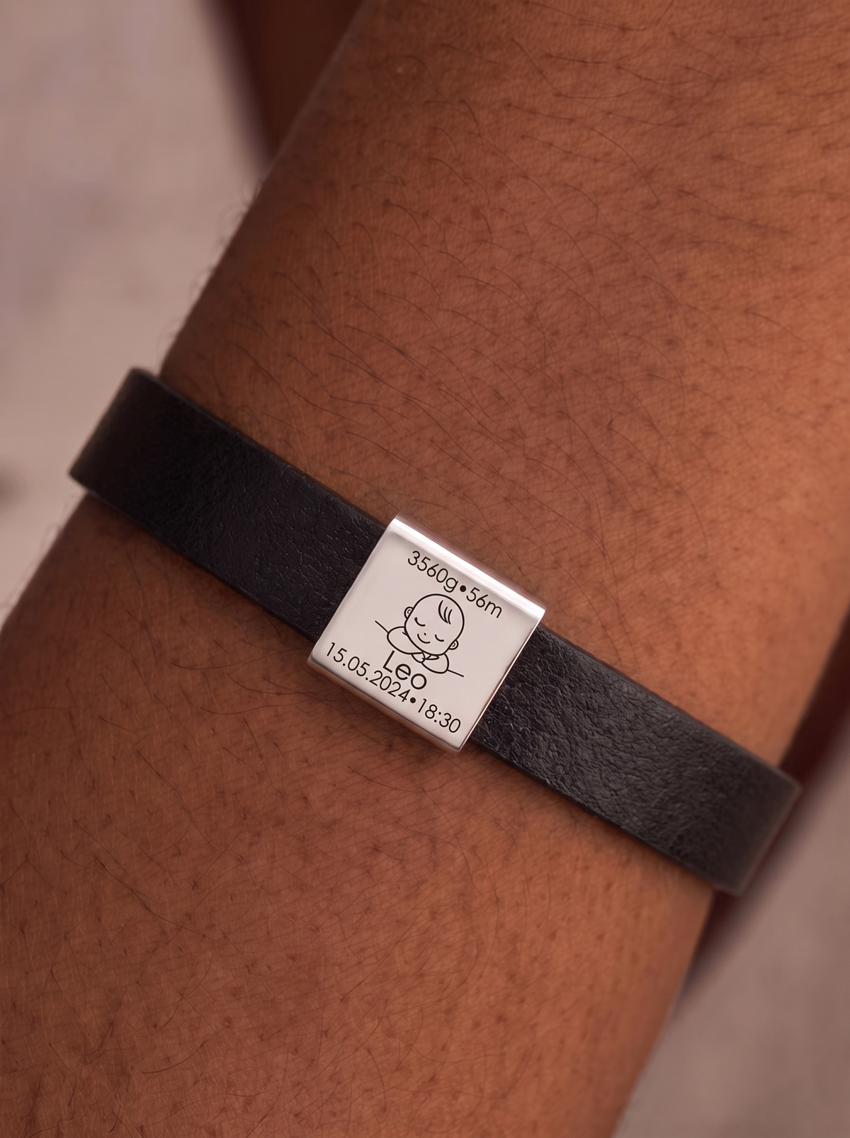 Madeleine Unisex Personalized Baby Birth Bracelet