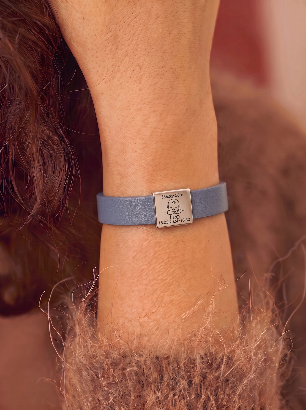 Madeleine Unisex Personalized Baby Birth Bracelet