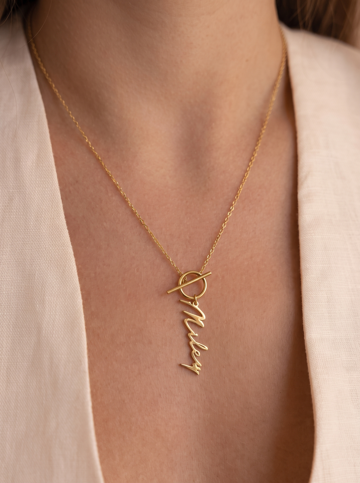 Cecilia Women's Custom Toggle Name Necklace