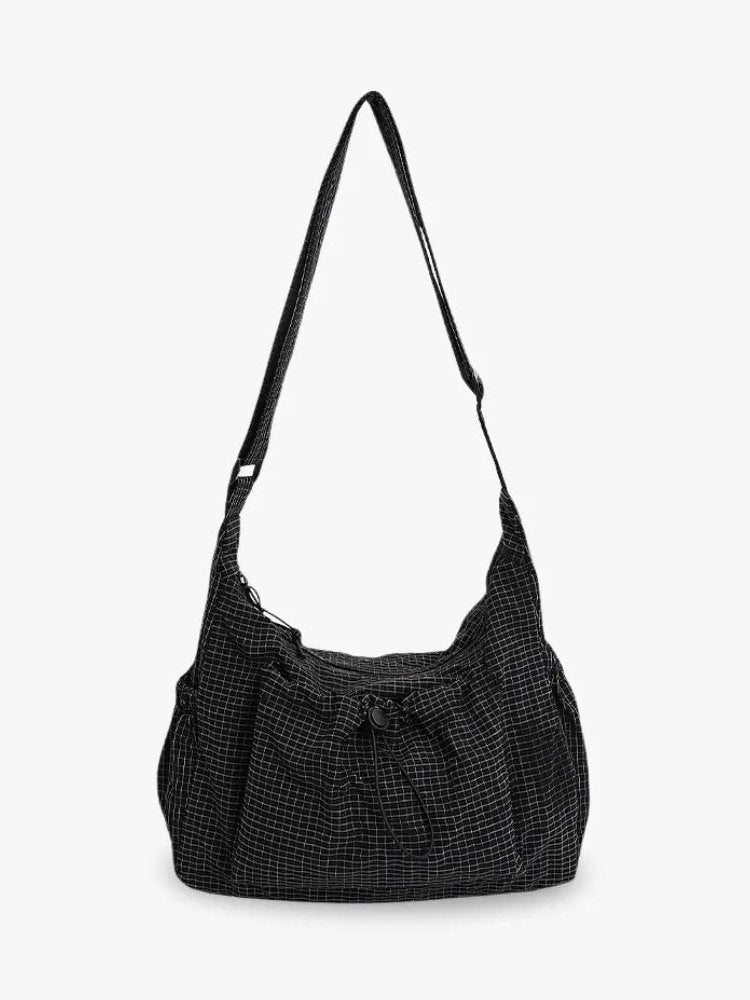 Ginebra Women's Water-Repellent Nylon Hobo Bag, Checkered Crossbody Bag