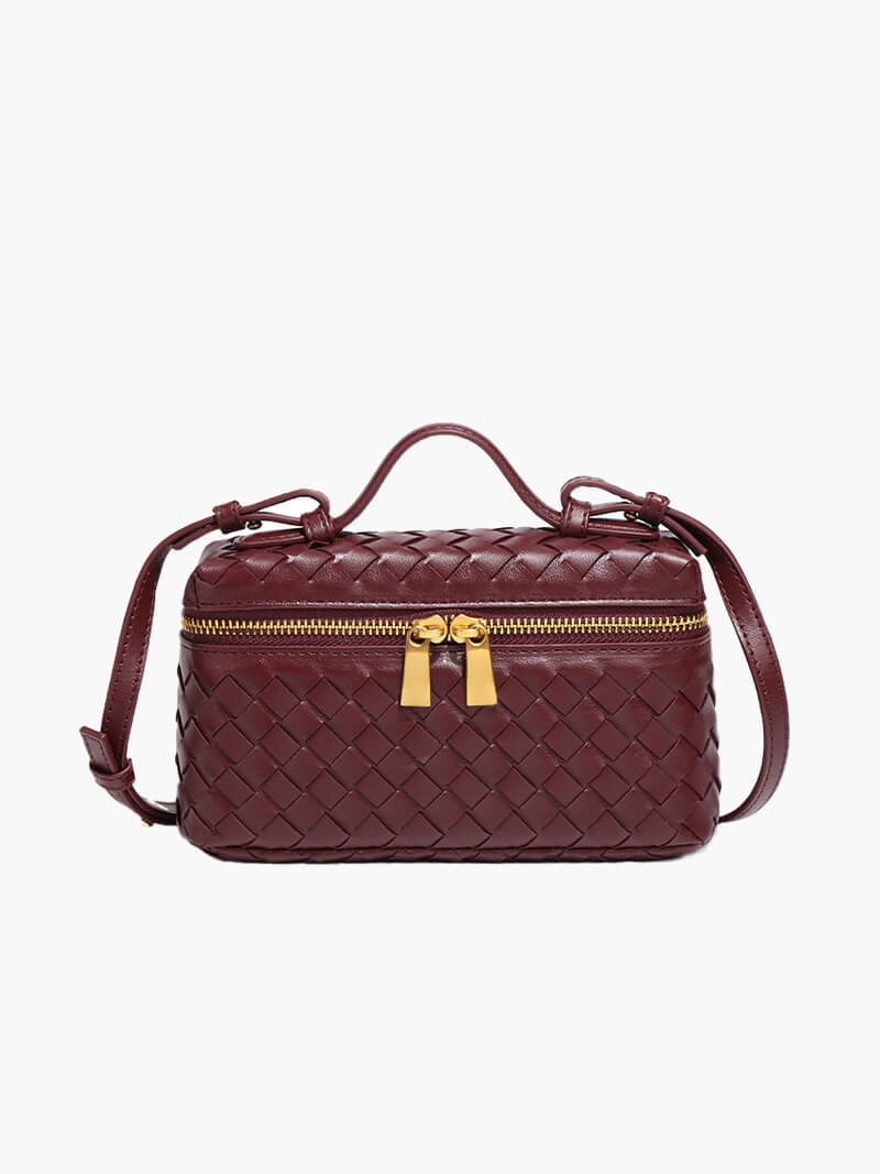 Dorrit Women's Woven Leather Crossbody Bag, Top Handle Bag