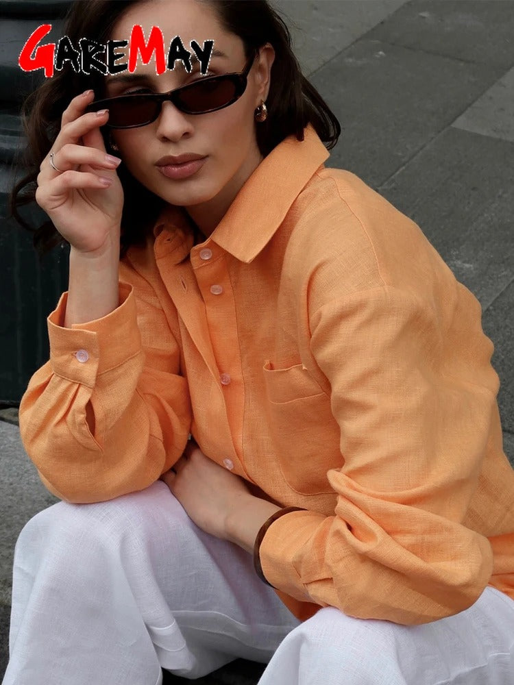 Valeska Relaxed Linen Button Front Shirt