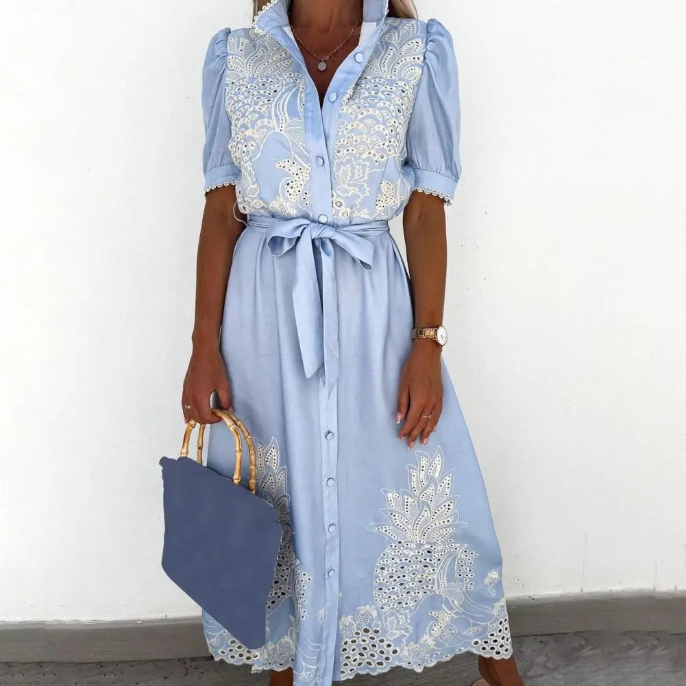 Evangeline Broderie Anglaise Shirt Maxi Dress