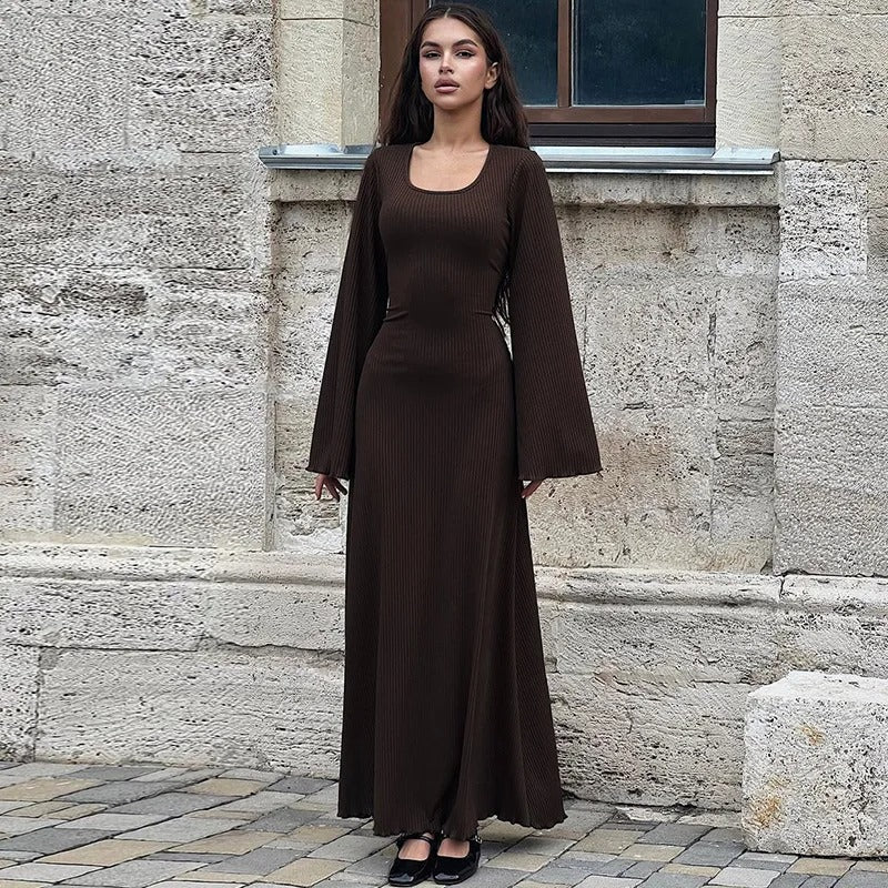Solara Bell Sleeve Casual Maxi Dress