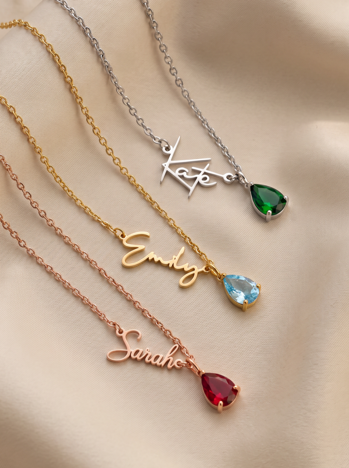 Camille Birthstone Name Necklace