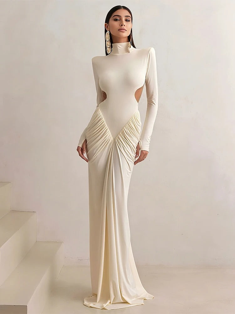 Marcella Ruched Cut Out Wedding Guest Maxi Dress