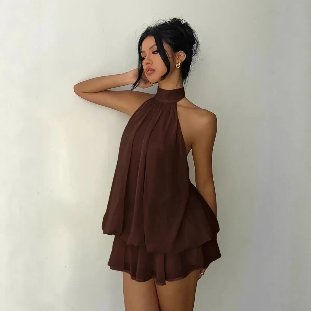 Arlette Halter Lightweight Summer Mini Dress