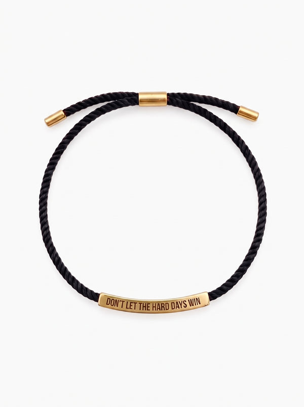 Sandrine Don't Let the Hard Days Win Adjustable Cord Bracelet