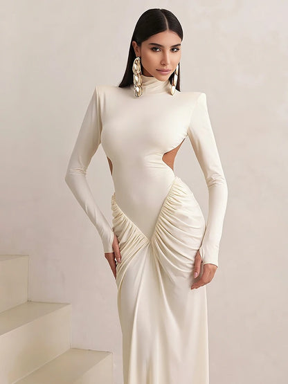 Marcella Ruched Cut Out Wedding Guest Maxi Dress