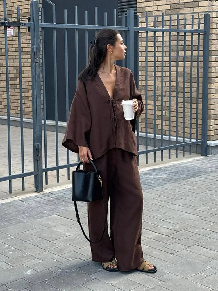 Madeline Relaxed Linen Shirt And Pants Co-Ord Set