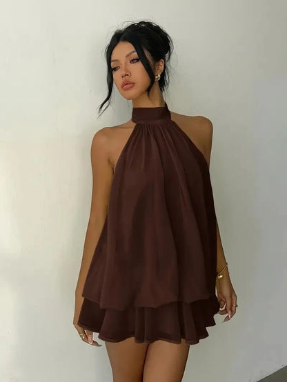 Arlette Halter Lightweight Summer Mini Dress