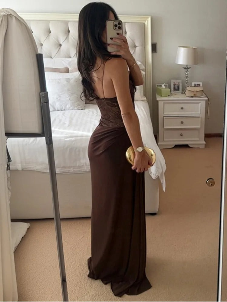 Soraya Lace Bodice Wedding Guest Maxi Dress