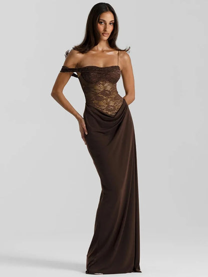 Soraya Lace Bodice Wedding Guest Maxi Dress