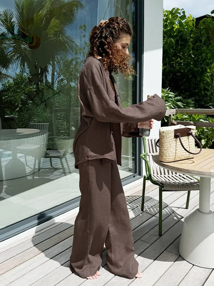 Madeline Relaxed Linen Shirt And Pants Co-Ord Set