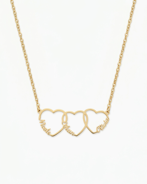 Marceline Women's Custom Family Necklace, Heart Necklace With Names