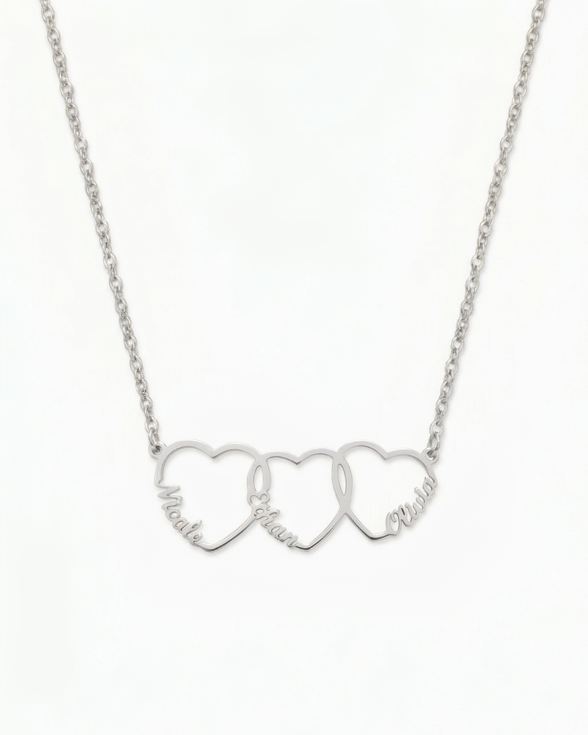 Marceline Women's Custom Family Necklace, Heart Necklace With Names