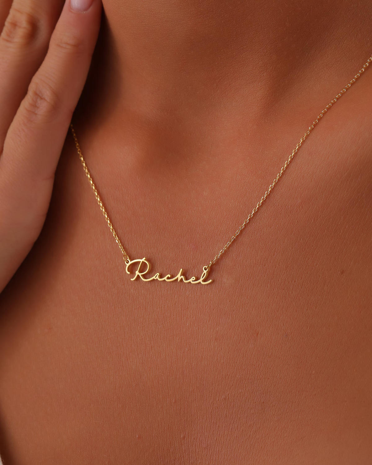 Wren Women's Gold-Tone Personalized Name Necklace, Cursive Script Necklace