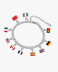 Elodie Women's Custom Charm Bracelet, Flag Travel Bracelet