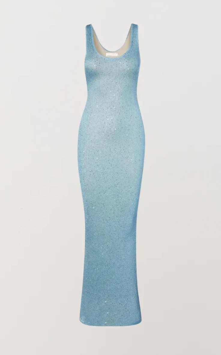 Aria Shimmer Knit Maxi Dress
