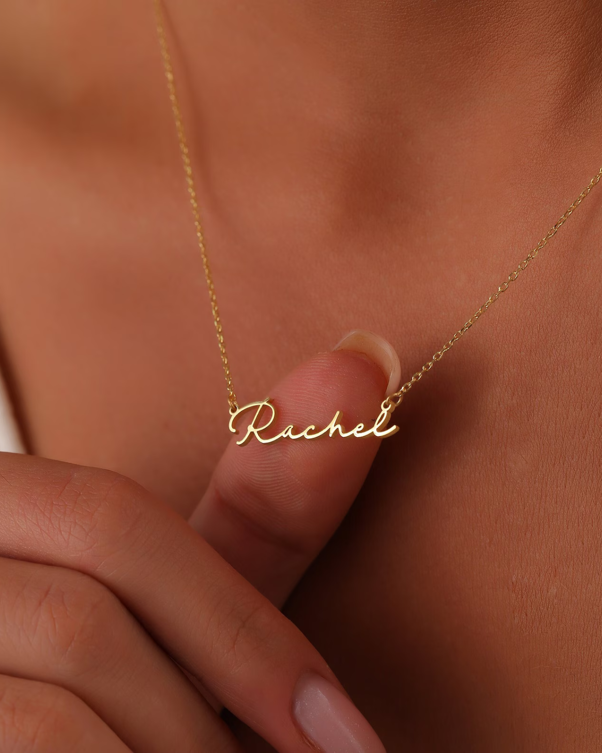 Wren Women's Gold-Tone Personalized Name Necklace, Cursive Script Necklace