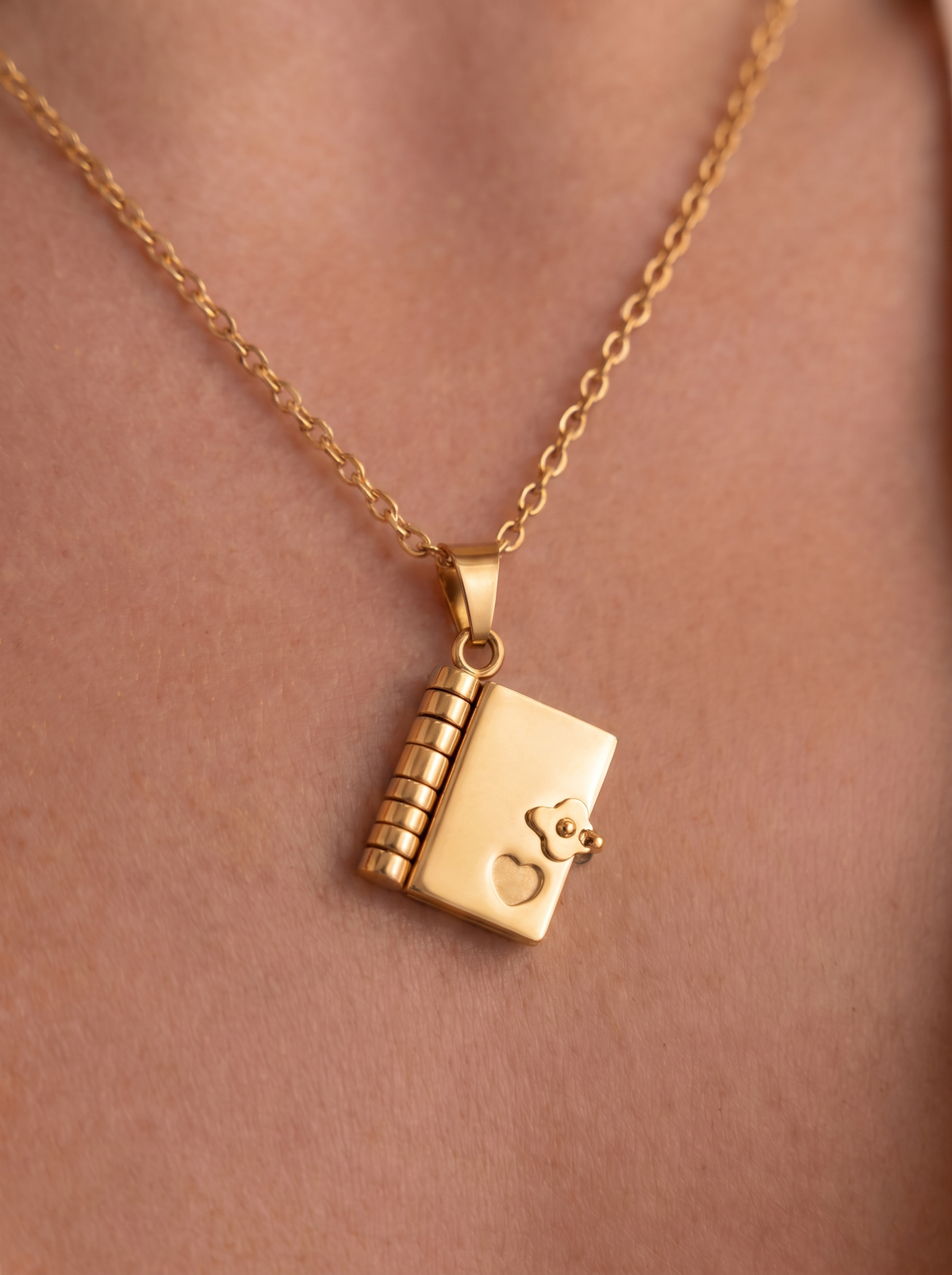 Raphaelle Custom Engraved Book Locket Necklace