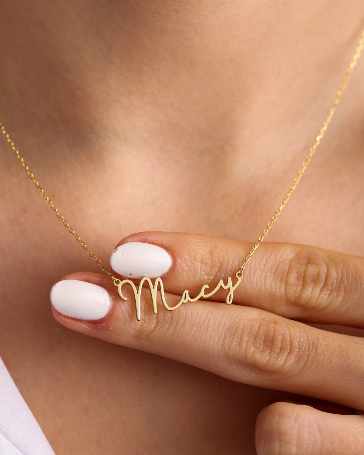 Rosalind Women's Gold Personalized Name Necklace, Cursive Script Necklace