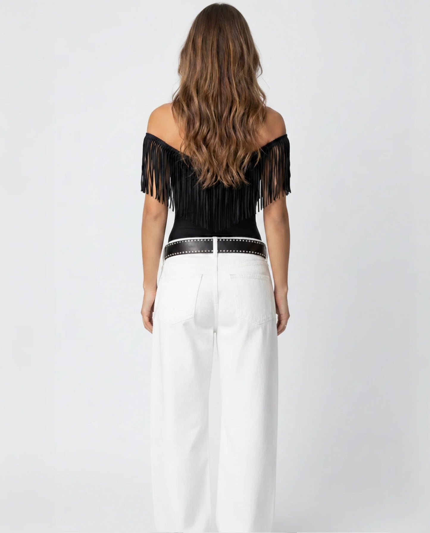 Tullia Off Shoulder Fringe Ladies Summer Top