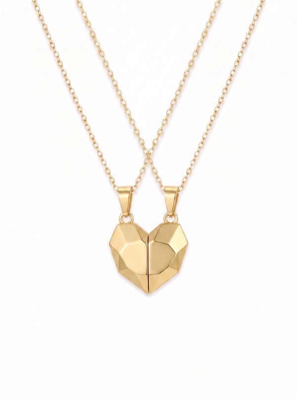 Philippine Couples Matching Necklaces, Magnetic Heart Pendant