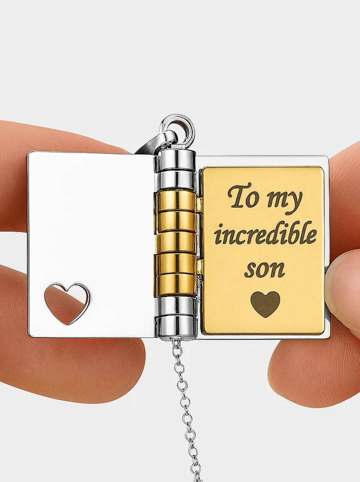 Raphaelle Custom Engraved Book Locket Necklace