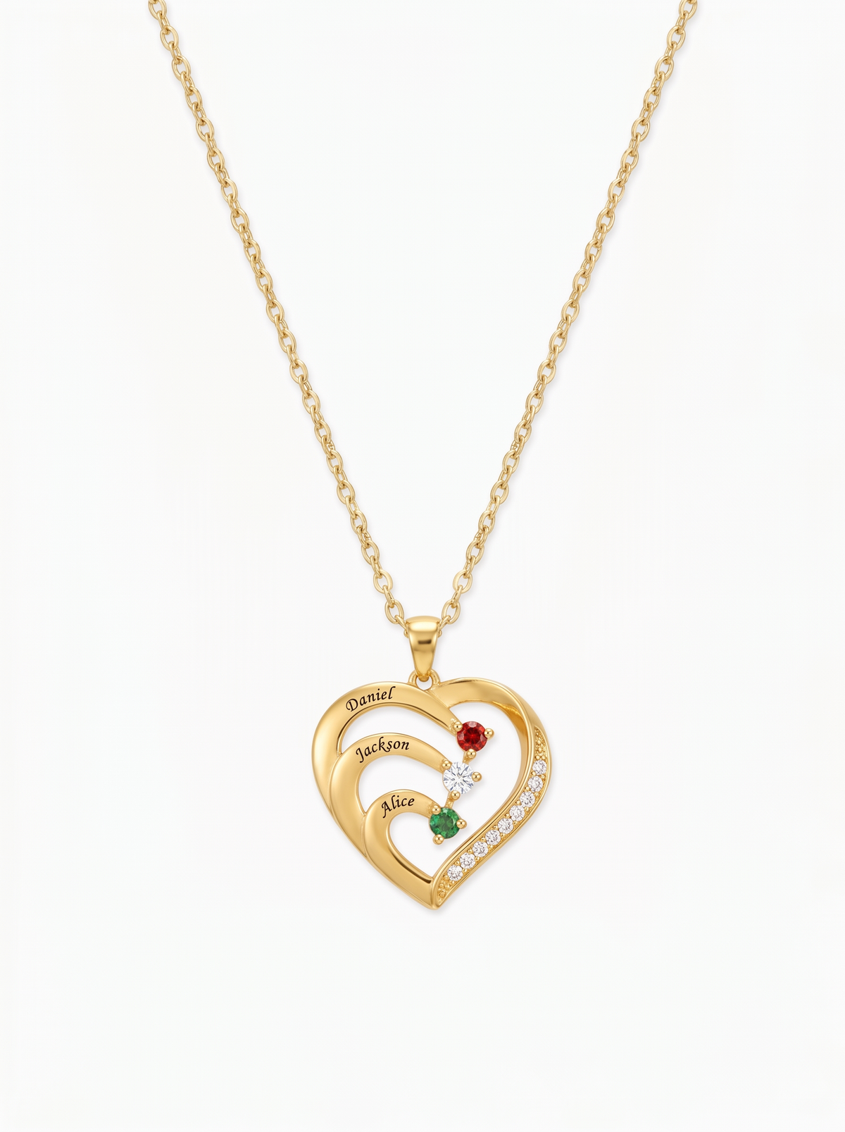 Genevieve Women's Custom Birthstone Heart Necklace