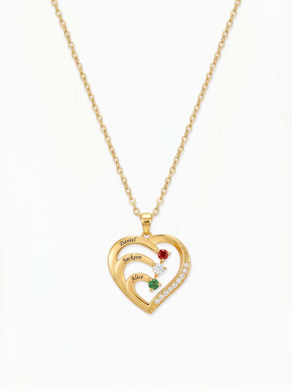Genevieve Women's Custom Birthstone Heart Necklace