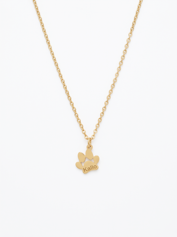 Valerie Women's Personalized Stacked Paw Print Necklace