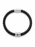 Suzette Women's Custom Engraved Leather Bracelet, Personalized Name Bead Bracelet